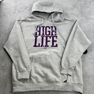 Joker Brand High Life Graphic Hoodie 2XL Grey Men Streetwear Hip Hop Pullover